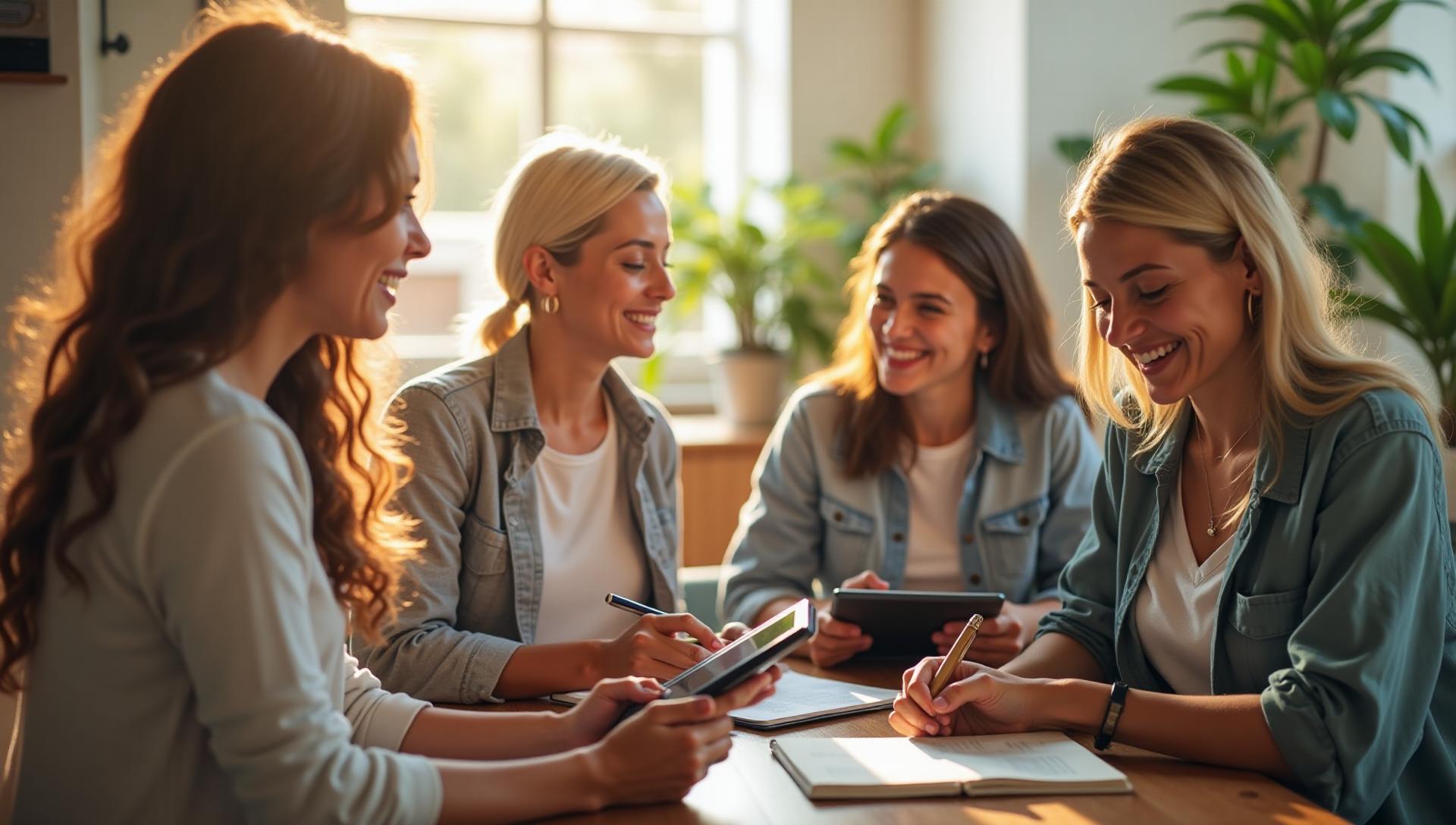 People reading and learning about NDIS services in a community setting